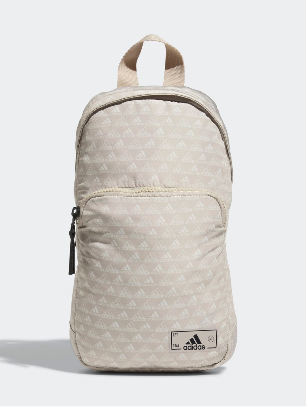 Adidas Essentials Cream Black Sling Crossbody Backpack with Subtle Logo Print